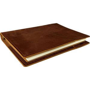 Masua leren notitieboek - A5 met ringband - Gelinieerd - Hervulbaar - Leer - Gestikte naden - Stoic journal
