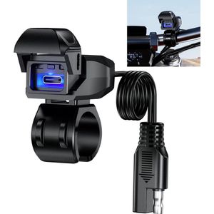 36W PD Type-C Motorfiets USB C Oplader | Waterdichte Motorfiets USB C Stopcontact | LED Licht & Slimme Schakelaar | 9V/24V Motorfiets Mountainbike