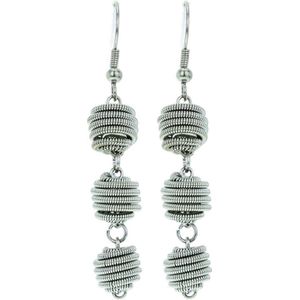 Behave Oorhangers zilver-kleur spiraal