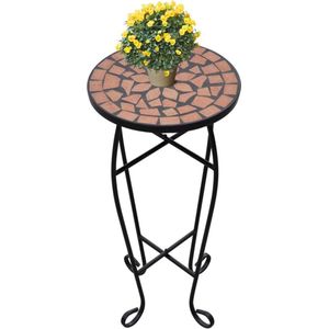 vidaXL Salontafel - Bijzet Tafel - Bijzeltafel mozaïek terracottakleurig - Mozaiektafel - Terracottatakel - Zwarte Tafel