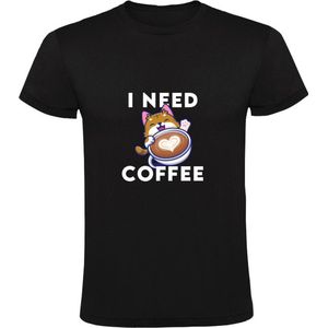 I Need Coffee Heren T-shirt | Koffie | Cappuccino | Espresso | Kat