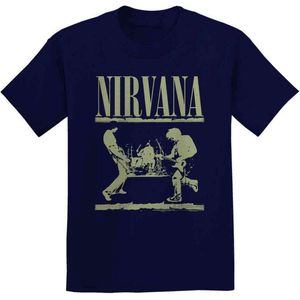 Nirvana - Stage Heren T-shirt - L - Blauw