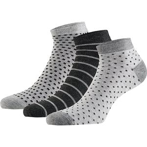 Apollo - Bamboe sneakersokken fashion - Grijs - 6 Paar - Maat 43/46 - Naadloze sokken - Bamboe sneakersokken heren