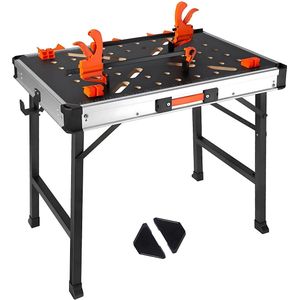 Werktafel en opspantafel - MDF werkbank - Inklapbaar Werkbank - Gereedschap - 454kg - 84,5x60x73,5cm