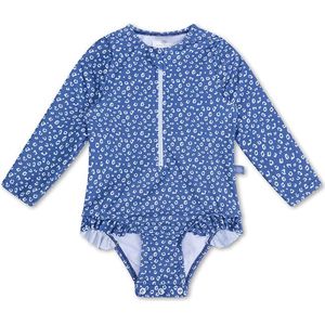 Swim Essentials UV Badpak Meisjes - Lange mouwen - Blauw Panterprint - Maat 62/68