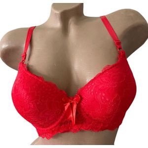 Dames BH 1267 push up met kant 85B rood