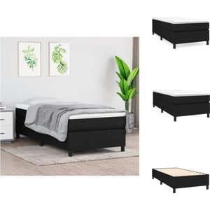 vidaXL Boxspringbed - Comfort - Bedframe 203 x 80 x 35 cm - Bedmatras 80 x 200 x 20 cm - Bedtopmatras 80 x 200 x 5 cm - Kleur- zwart/wit - Bed