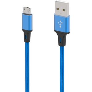 Micro USB Kabel 1M, Nylon Gevlochten Compatibel met Android Apparaten,Samsung Galaxy S6 edge S7 S5 J7 J6 J5 J3,PS4 Controller,Huawei,Kindle,Nokia,Sony,LG,Xiaomi - blauw