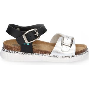 BunniesJR 221408-589 Meisjes Sandalen - Zwart/Zilver - Leer - Gesp