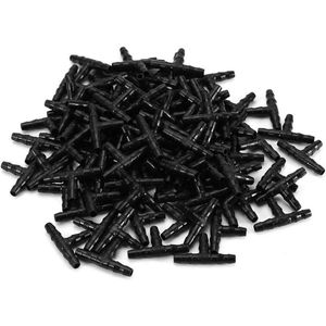Druppelirrigatie Connectoren 100 Stuks Sprinkler Irrigatie T Pijp Barb Slang Fitting Joiner Drip Systeem voor Bloempot Tuin Gazon