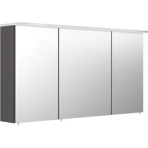 Spiegelkast David Antraciet - MDF - Breedte 120 cm - Hoogte 62.2 cm - Diepte 17 cm - Met stopcontact - Met verlichting