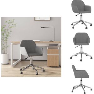vidaXL Bureaustoel - Bureaustoelen - Stoel - Kantoorstoel - Kantoorstoel draaibaar stof lichtgrijs