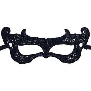 Miresa - Masker MM040 - Sexy stout duiveltje - Zwart kant - Voor carnaval, halloween of themafeest