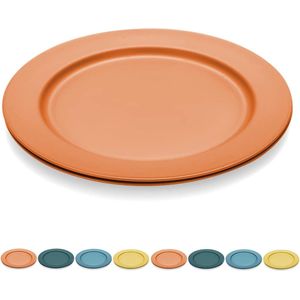 25 cm bordenset van 8, afbreekbare, gezonde, onbreekbare plastic borden, taartborden voor kinderen en volwassenen, lichte pastaborden, BPA-vrije dinerborden, magnetrons