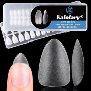 300 Stuks Volledige Cover Gelnageltips voor Eenvoudige en Snelle Nagelverlenging - Clear Nep Press on Nails - 15 Maten