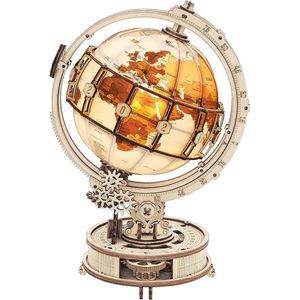 ROBOTIME 3D Houten Puzzel Lichtgevende Globe Bouwpakket voor Volwassen, Hout Modelbouw Gebouw Bouw Ambachten Kits Beste Festival Geschenken