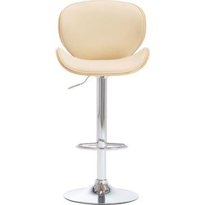 vidaXL Barkruk Kunstleer Crème - Verstelbaar Barstoel - Eetkamerstoelen - Lounge Stoel - Creme Kleur - Kunstleder