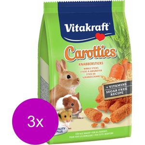 Vitakraft Carotties Knaagdier - Konijnensnack - Wortel - 3 x 50 g