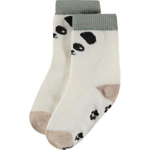 Comfortabel & Zijdezacht Bamboo Basics Harley - Bamboe Baby Sokken (Multipack 2 stuks) - Panda Print - Anti Slip - 18-24 Maanden