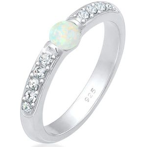Elli PREMIUM Dames Ring Dames Precious Glamorous met Kristallen en Opaal in 925 Sterling Silver