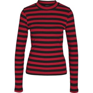 Noisy may T-shirt Nmelinor L/s Medium Neck Top Jrs 27028232 Black/racing Red Dames Maat - XS