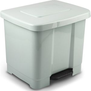 Plasticforte Vuilnisbak/Pedaalemmer - 2-vaks - mintgroen - 35 liter - 43 x 38 x 38 cm - kunststof