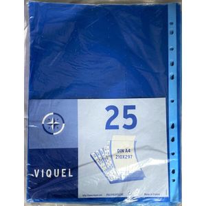 Viquel - A4 showtassen voor ringband - transparant blauw - 25 stuk