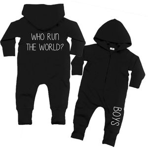 Onesie jongen - met tekst - Zwart - Maat 92/98