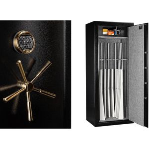 MustangSafes S2 gecertificeerde wapenkluis bekleed MSG 20-5 S2 USA 310 - 14 Wapenplaatsen - 121 cm Geweer lengte - VDS Elektronisch Codeslot MS-EM2020 (1 manager, 1 gebruiker)