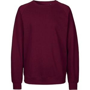 Fairtrade unisex sweater met ronde hals Bordeaux - M