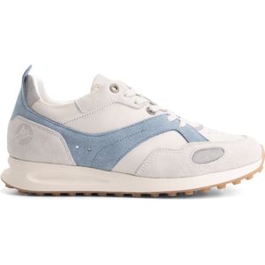 Travelin' Arzon Leren Damessneakers - Veterschoenen - Wit/Blauw leer