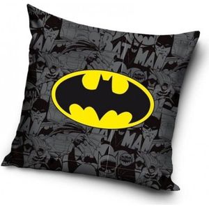 Sierkussen Batman- Logo- zwart-Geel- 40x40cm- polyester