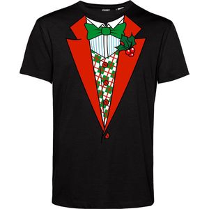 T-shirt kind Kerst Smoking | Foute Kersttrui Dames Heren | Kerstcadeau | Kerstpakket | Zwart | maat 80