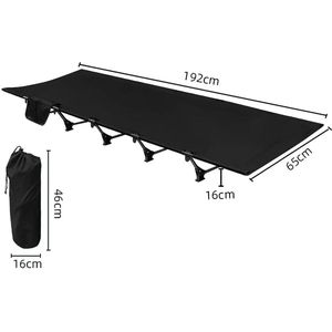 Betaalbare Goederen® campingbed - zwart - veldbed - stretchers - strecher bedden - camping - vakantie - strecher ligbed inklapbaar