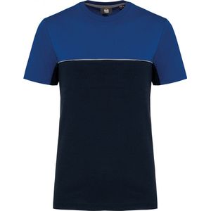 T-shirt Unisex L WK. Designed To Work Ronde hals Korte mouw Navy / Royal Blue 60% Katoen, 40% Polyester