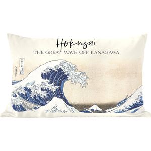 Sierkussens - Kussentjes Woonkamer - 50x30 cm - The great wave off Kanagawa - Hokusai - Japanse kunst