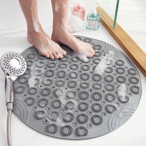 TDR-Antislip mat - 55x55CM - Rond - Grijs - Badmat badkamer - Douchemat - Badkamermat - Antislipmat voor douche