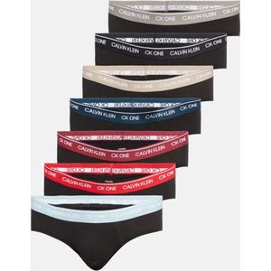 Calvin Klein 7-Pack Heren Slips (Maat M) Zwart/Multicolor band - Ondergoed, Giftset
