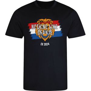 Oranje Shirt - Nederlands Elftal Shirt - Voetbal Shirt - EK Voetbal 2024 - EK 2024 - T-Shirt - Holland - Nederland - Zwart - Unisex - Gratis Verzending - Maat XXL