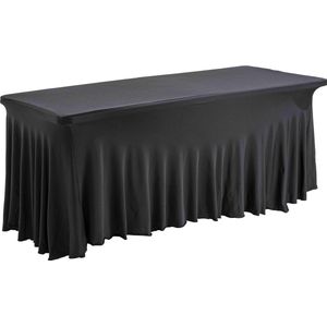 Oviala - Tafelkleedhoes voor cocktailtafel, receptie, 180 cm zwart
