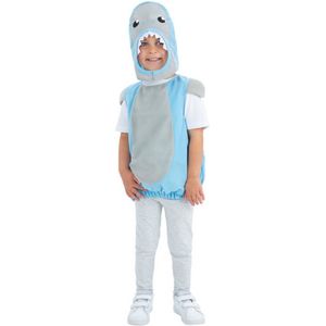 Smiffy's - Haai & Inktvis & Dolfijn & Walvis Kostuum - Baby Haai Blauw Kind Kostuum - Blauw, Grijs - Maat 90 - Carnavalskleding - Verkleedkleding