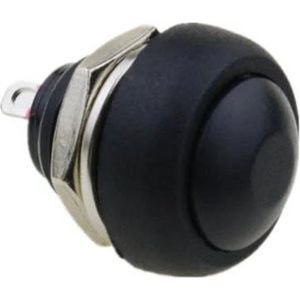 Push aan-uit Schakel button - 1.5A 12 V - Werk type: Push aan (OFF-ON) zwart