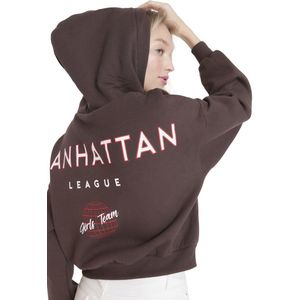 Trendyol Bruine Print Op De Achterkant Gedetailleerd Dik Fleece Gebreid Sweatshirt Met Capuchon Twoaw22Sw0711