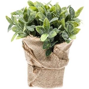 3x Kunstplant munt kruiden groen in pot 19 cm - Kunstplanten