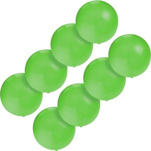 Set van 8x stuks groot formaat groene ballon met diameter 60 cm - Feestartikelen/versieringen