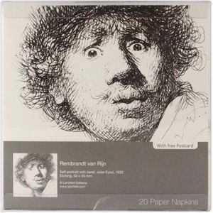 Servetten Rembrandt , ets, Verbaasde blik