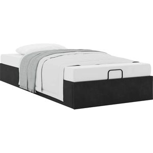 vidaXL - Bedframe - zonder - matras - 90x190 - cm - fluweel - zwart