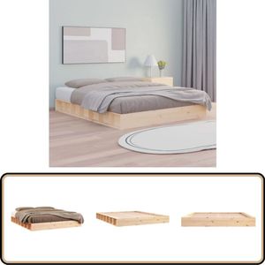 vidaXL Bedframe - Massief Grenenhout - 160x200 cm Massief Houten Bedframe - Grenenhouten Bed - Bedframe 160x200 - Stabiel Bedframe - Ruimtesparend Bedframe