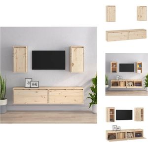vidaXL Tv-kast - Tv-kasten - Tv-meubel - Hifi-meubel - Tv-meubelen 4 st massief grenenhout