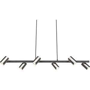 LED Hanglamp - Torna Milona - GU10 Fitting - 6-lichts - Rond - Mat Nikkel - Aluminium